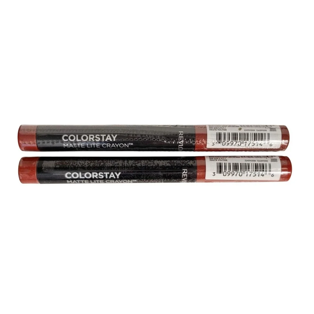 2X Revlon ColorStay Matte Lite Crayon For Lips #008 SHE'S FLY- SEALED